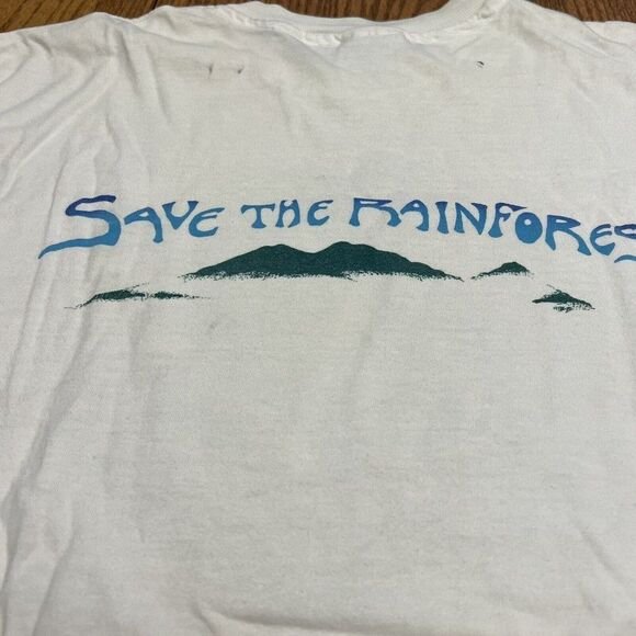 1989 Single Stitch Grateful Dead Rainforest White Vintage tee hanes tag Large - Picture 8 of 8